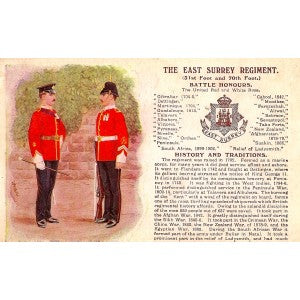 East Surrey Regiment British Army antique postcard 1913