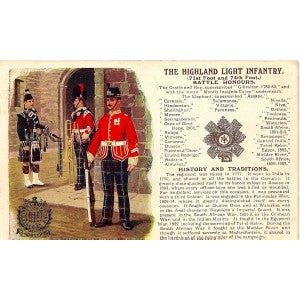 Highland Light Infantry British Army antique postcard 1913