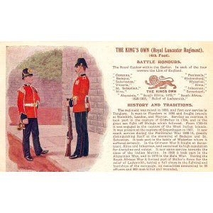 Royal Lancaster Regiment British Army antique postcard