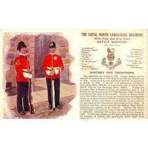 Lancashire Regiment British Army antique postcard