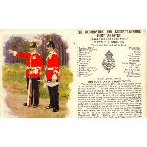 Oxfordshire & Buckinghamshire Light Infantry antique postcard 1913