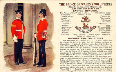 South Lancashire Regiment British Army antique postcard