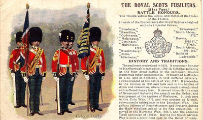 Royal Scots Fusiliers British Army antique postcard