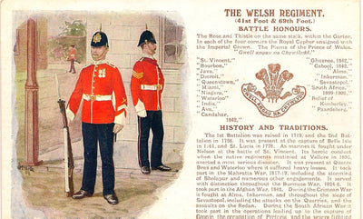 Welsh Regiment British Army antique postcard