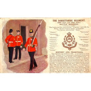 Dorsetshire Regiment British Army antique postcard 1913