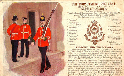 Dorsetshire Regiment British Army antique postcard