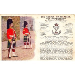 Gordon Highlanders British Army antique postcard 1913