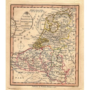 Netherlands antique map 1798