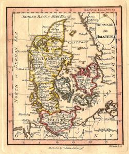 Denmark & Holstein antique map