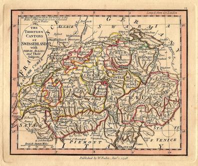 Switzerland antique map 1798