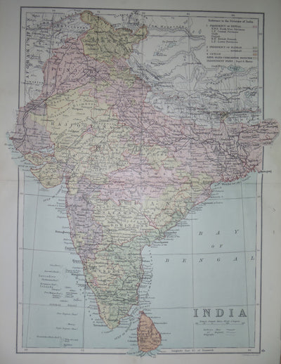 India antique map