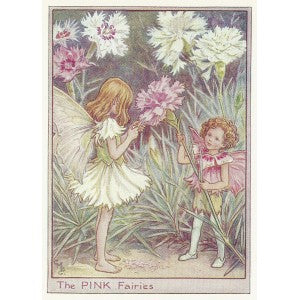 Pink Garden Flower Fairy original print for sale