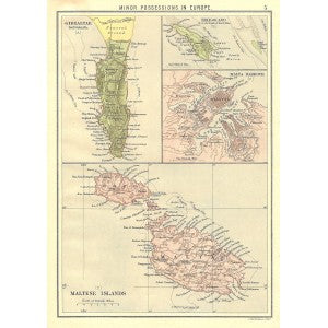 Minor Possessions in Europe (Gibraltar, Heligoland, Malta Harbour, Maltese Islands)