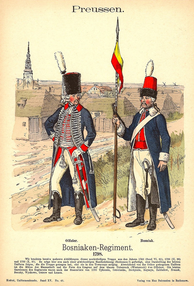 Prussian Bosnian Regiment antique print