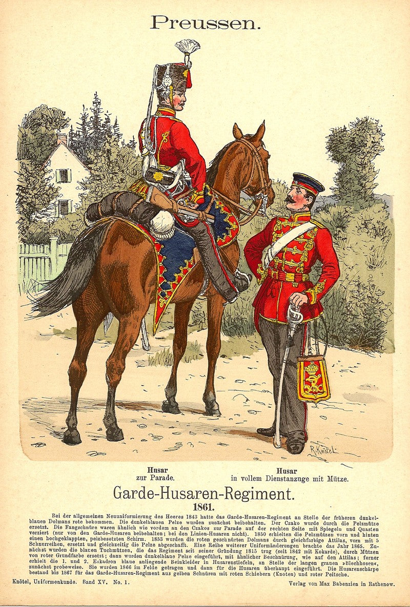 Prussian Guard Regiment Richard Knotel antique print 1908