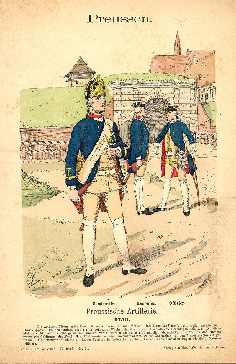 Prussian Artillery Richard Knotel antique print 1893