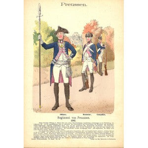 Prussian Regiment Richard Knotel antique print 1895