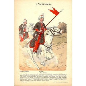 Prussian Bosniak lancer Richard Knotel antique print 1895