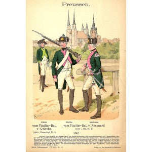 Prussian Fusiliers antique print