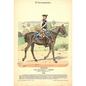 Prussian cuirassier antique print 1895