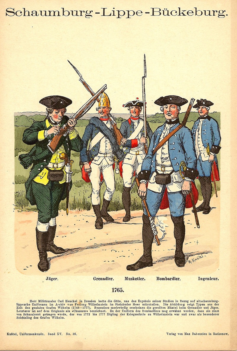 German infantry Richard Knotel antique print 1908