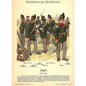 Schleswig-Holstein riflemen Richard Knotel antique print 1908