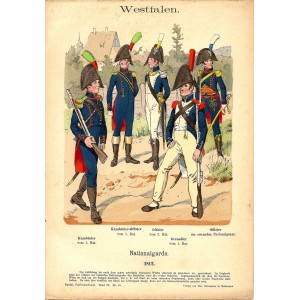 Westfalen National Guard Richard Knötel antique print 1895