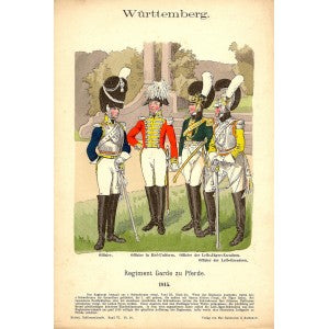 Wurttemberg Horse Guards antique print