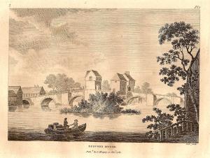 Bedford Bridge over the River Ouse Bedfordshire antique print 1783