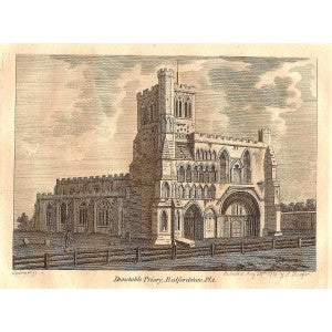 Dunstable Priory Bedfordshire antique print