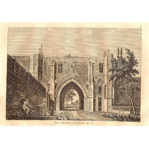 Reading Abbey Berkshire antique print 1784