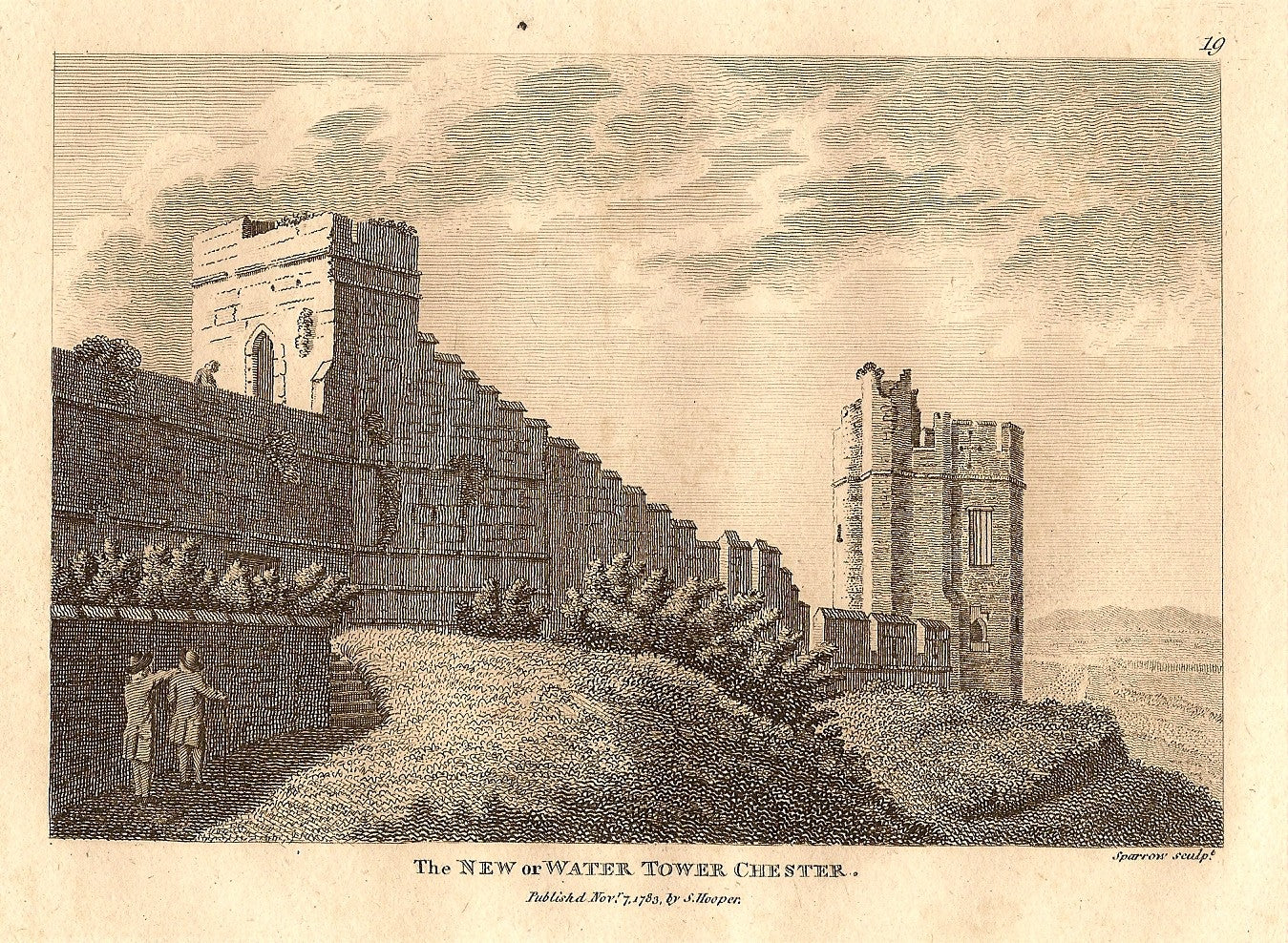 Water Tower or New Tower Chester antique print 1783