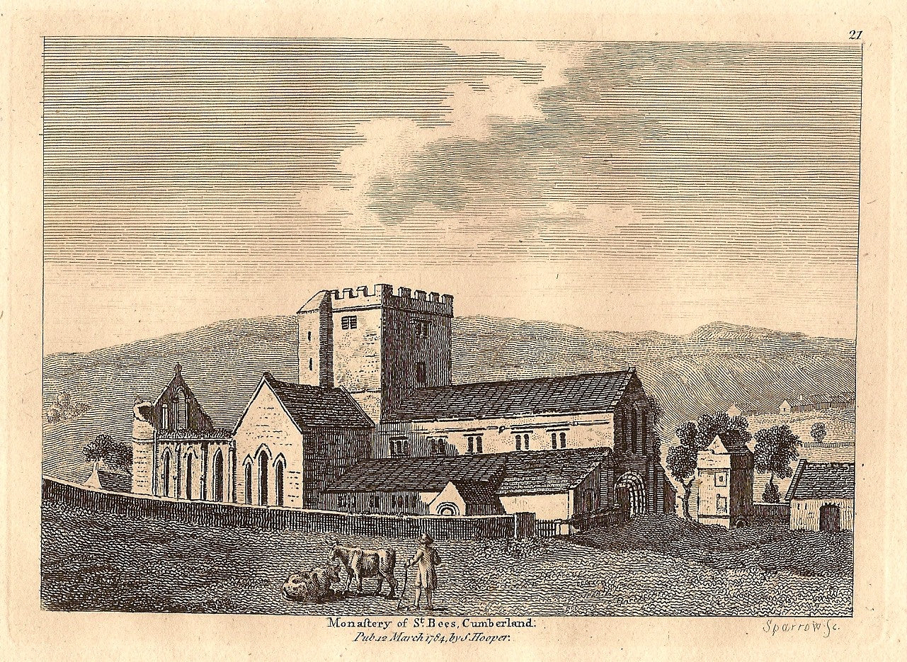 St Bees Priory Cumberland antique print