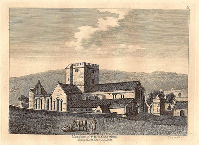 St Bees Priory Cumberland antique print