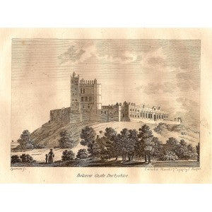 Bolsover Castle Derbyshire antique print 1787