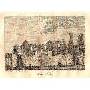 Leicester Abbey Leicestershire antique map