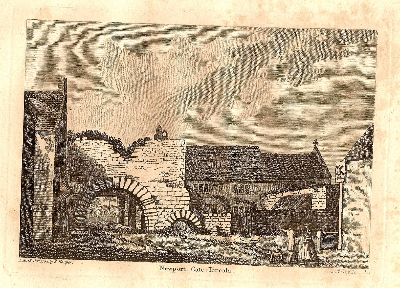 Newport Arch Lincoln Lincolnshire antique print 1784