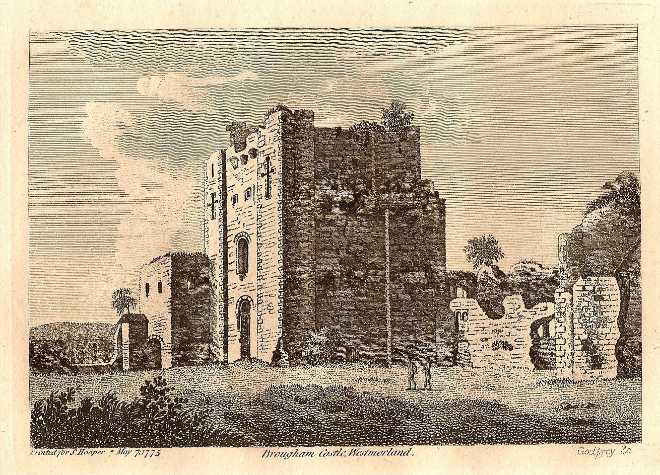 Brougham Castle Cumbria Westmorland antique print 1775
