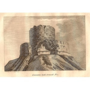 Launceston Castle Cornwall antique print