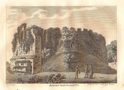Restormel Castle Cornwall antique print