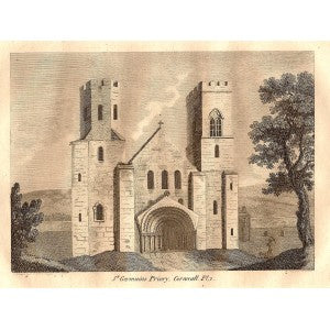 St Germans Priory Cornwall antique print