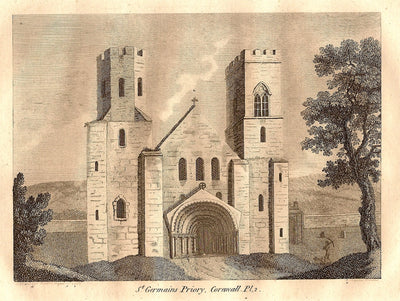 St Germans Priory Cornwall antique print