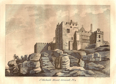 St Michael's Mount Cornwall antique print
