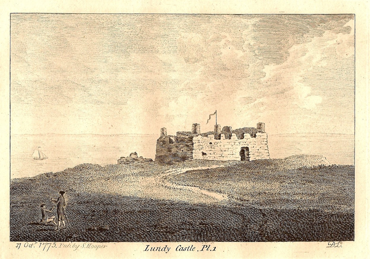 Lundy Castle Devonshire antique print 1775