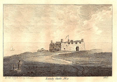 Lundy Castle Devonshire antique print