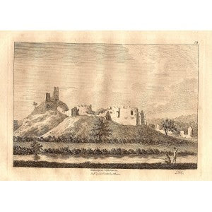 Okehampton Castle Devon antique print
