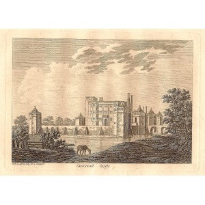 Caverswall Castle Staffordshire antique print