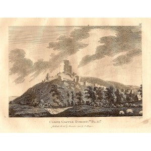 Corfe Castle Dorset antique print 1783