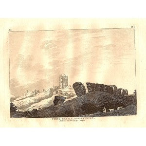 Corfe Castle Dorsetshire antique print