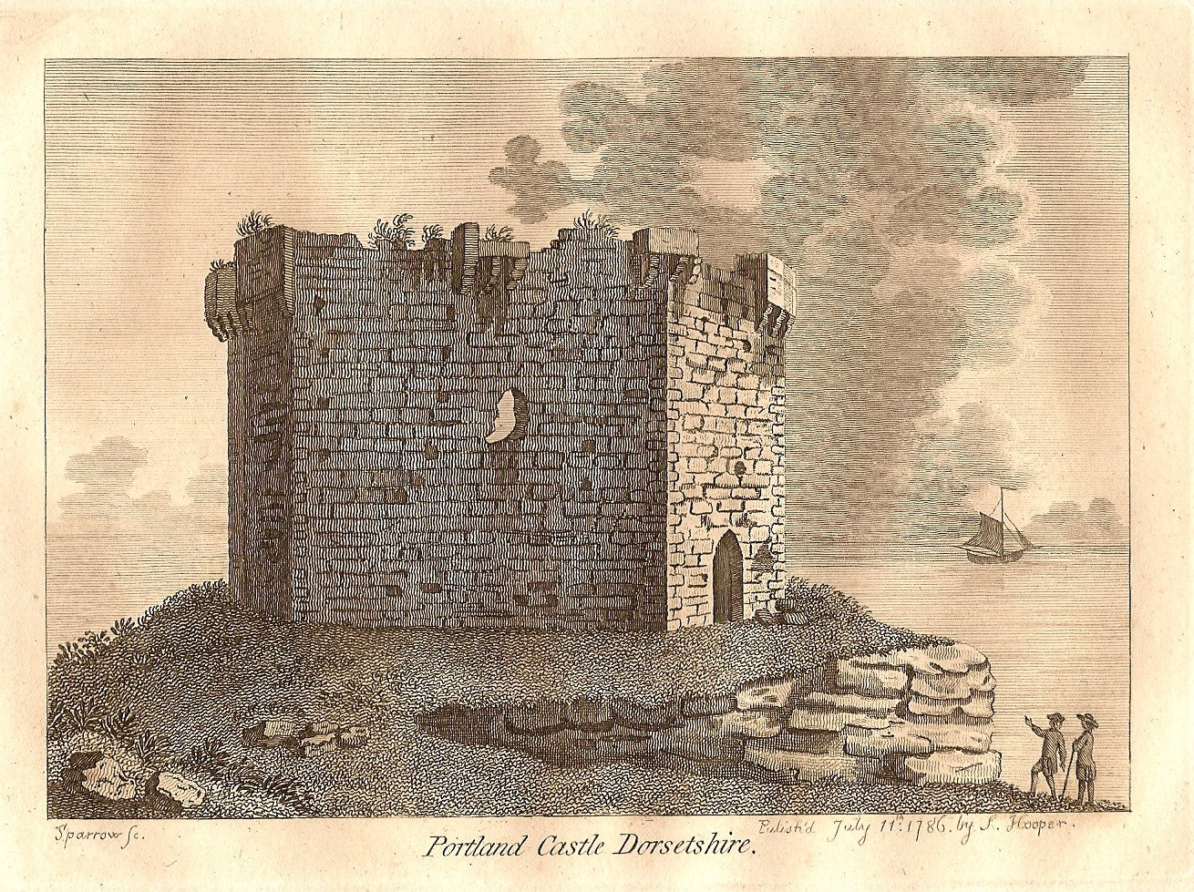 Portland Castle Dorsetshire antique print
